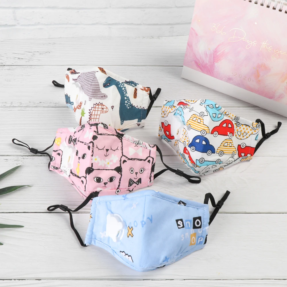 Детская маска для лица PM2.5 моющаяся рта с клапаном детская противодымчатая