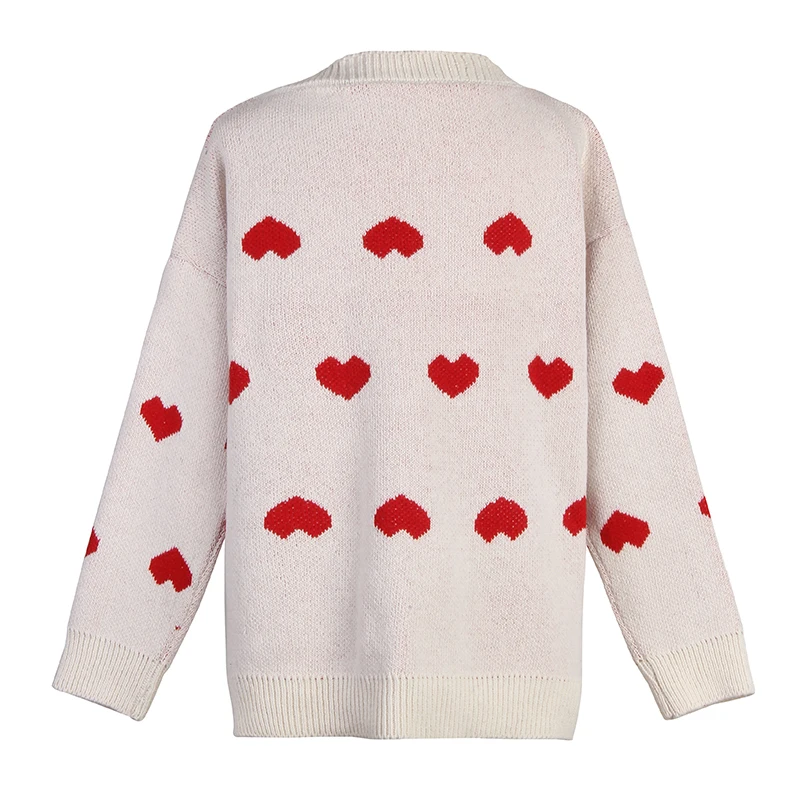 GLO-STORY 2019 Winter Women Causal Heart O-Neck Long Sleeve Pullover Sweater Knitted Warm Tops for Female Clothes | Женская одежда