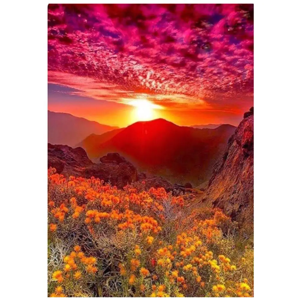 Алмазная 5D картина сделай сам Набор для вышивки с мотивом пейзажа гор заката