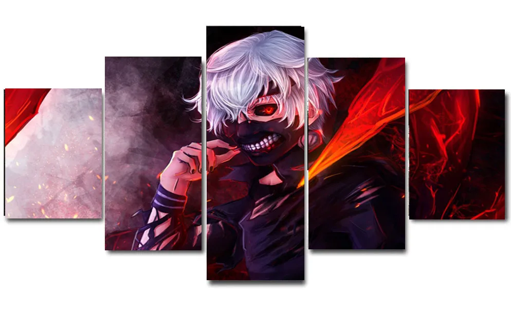 

Оригинальный рисунок из аниме «Токийский Гуль» Picutre Kaneki Ken, постер на холсте для декора, без рамки, 5 шт.