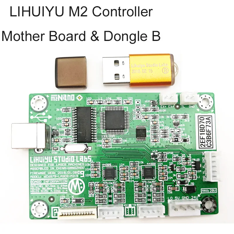 LIHUIYU M2 Nano лазерный контроллер материнская основная плата системы+ ключ B Co2 гравировальный станок для резки 3020 4030 6040 гравер резак