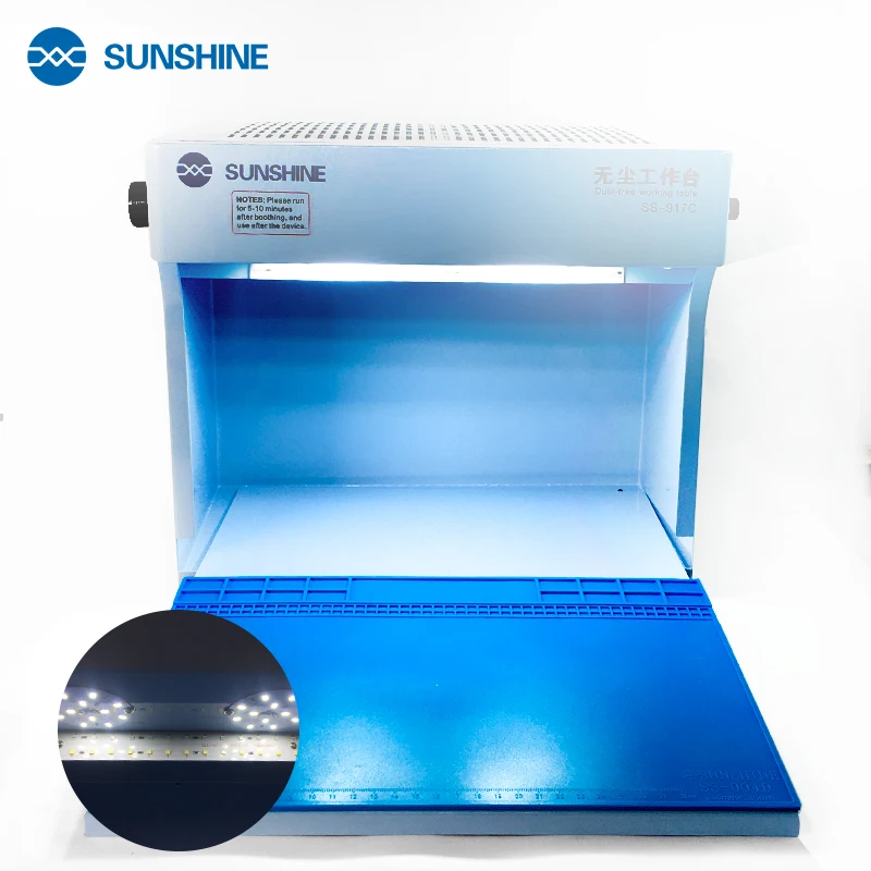 sunshine ss 917c dust free working room anti dust bench adjustable wind cleaning room for phone ipad refurbish repair for ss 890 free global shipping