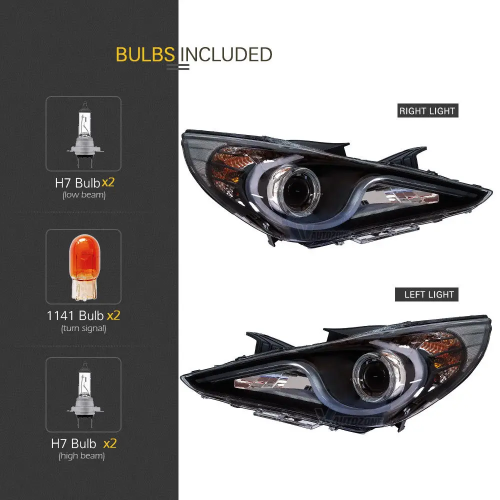 VLAND 2 шт. головная лампа для Hyundai Sonata фары в сборе Bi xenon объектив проектор