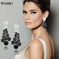godki famous 2021 charms waterdrop trendy women earrings cubic zircon drop earring for women wedding party accessories