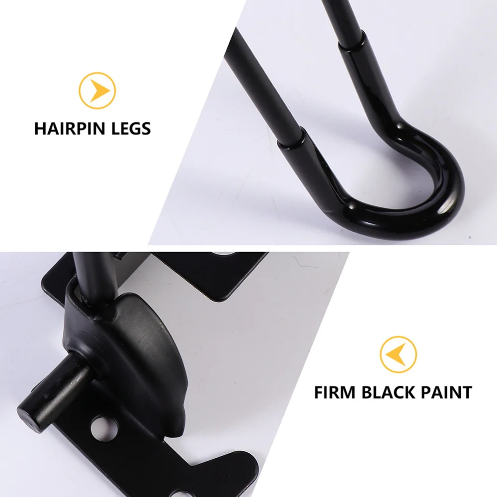 

4Pcs Iron Folding Table Legs Sturdy Bed Computer Desk Legs Table Stands (Black)