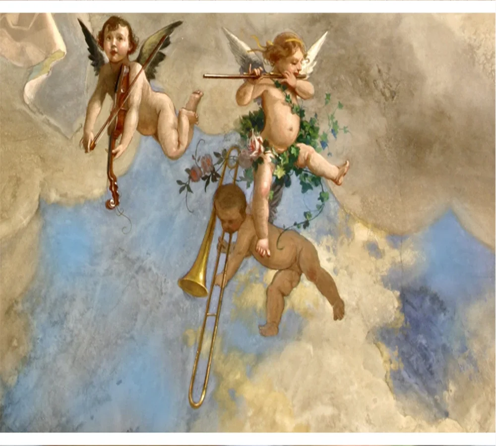 Настенные обои на заказ с изображением ангела картина маслом фоновая стена