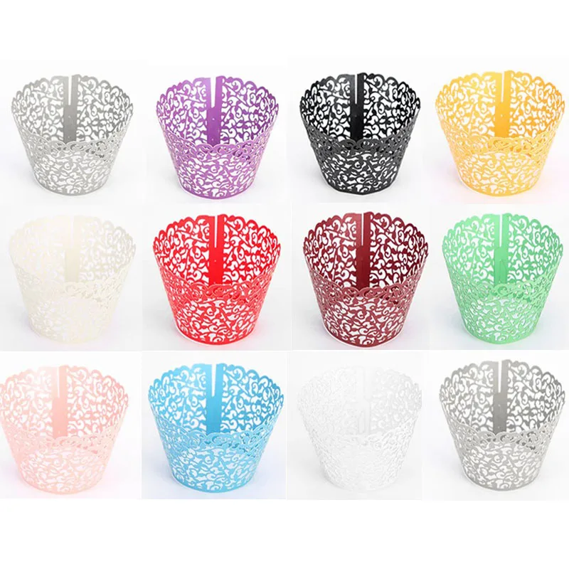 50 шт./лот Лазерная вырезка Формы для кексов топперы торта детские товары детского