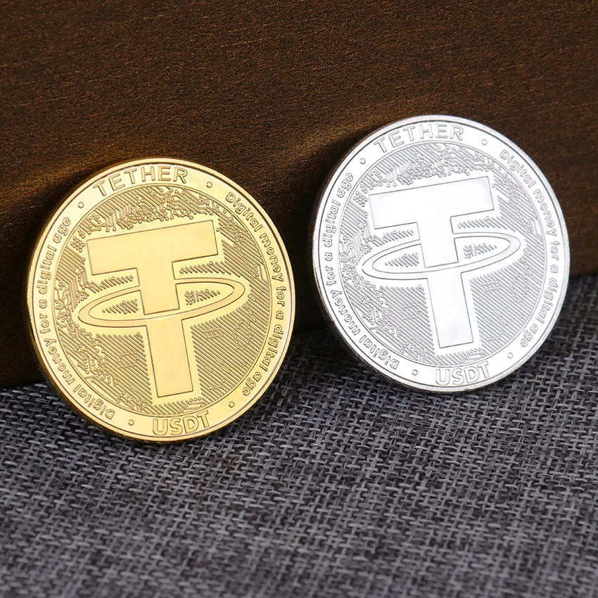 USDT новинка криптовалюта физическая монета трос коллекционная позолоченная