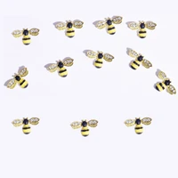 50pcsbag nail art decorations metal alloy beespider shape 3d gold silver jewelry gems pearl charms nail shiny rhinestones jec