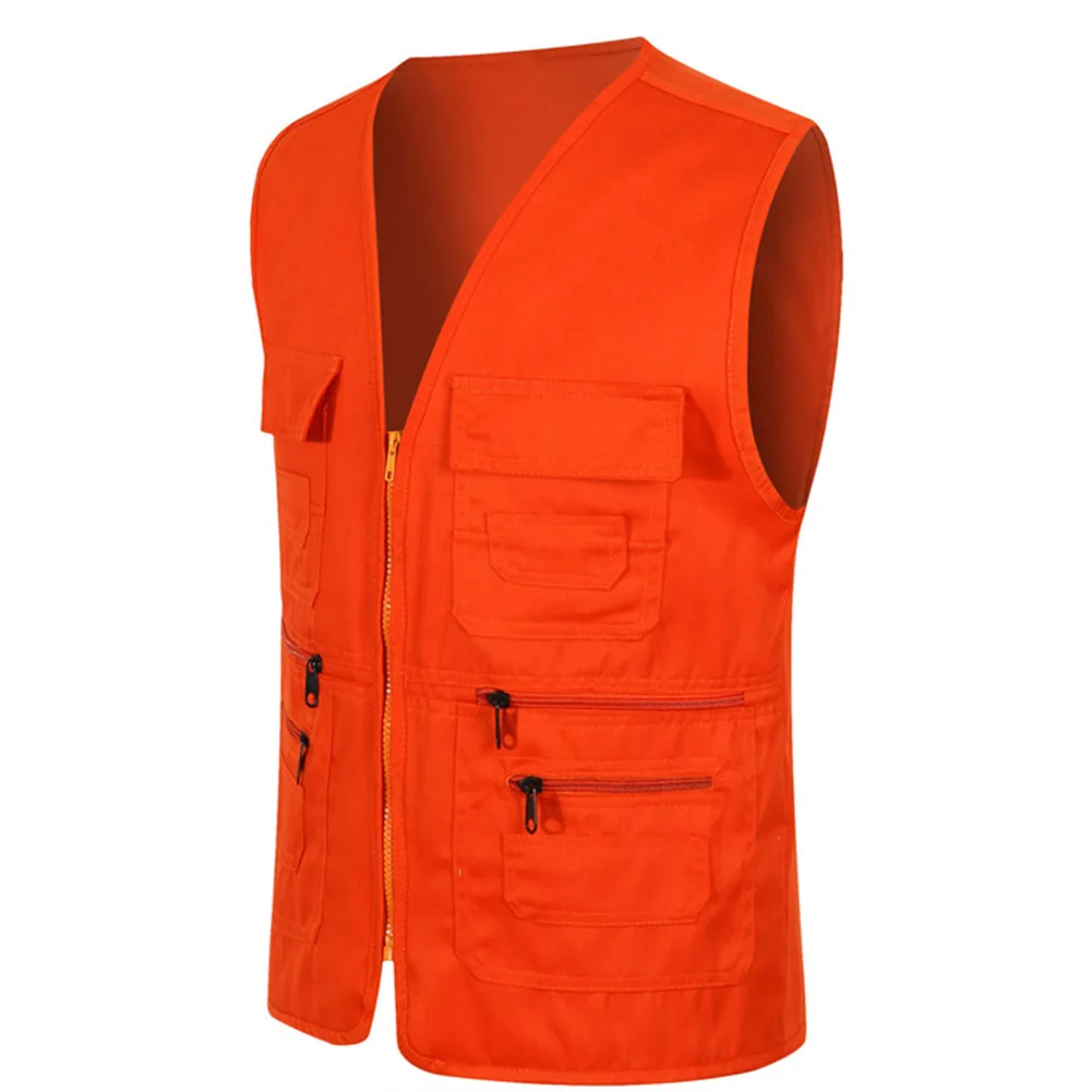 Однотонный жилет с несколькими карманами унисекс для работы рыбалки фотосъемки