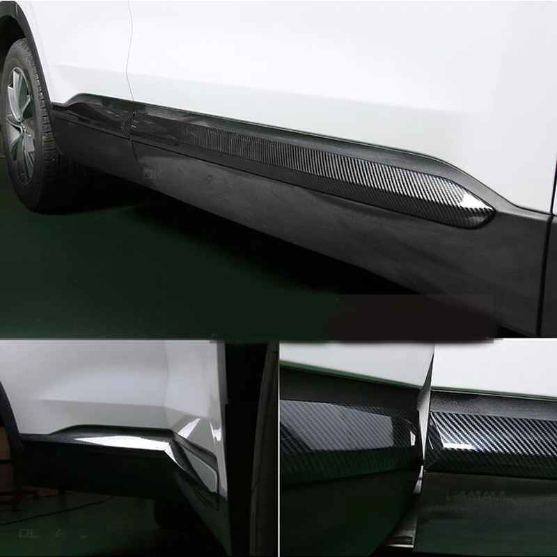 Для hyundai Santa Fe хромовое углеродное волокно Автомобильная Боковая дверь корпус крышка литье отделка полосы автомобиля внешние аксессуары 4 шт