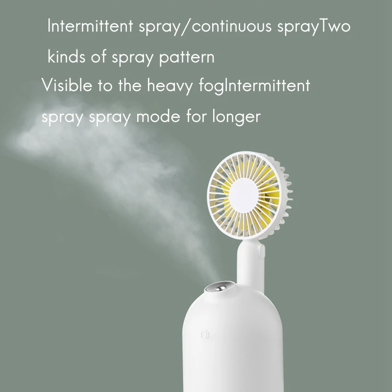 

Handheld Mini Fan Multi-Function Spray Humidifier Handheld Desktop Electric Fan, Support 3 Speed Control Rechargeable