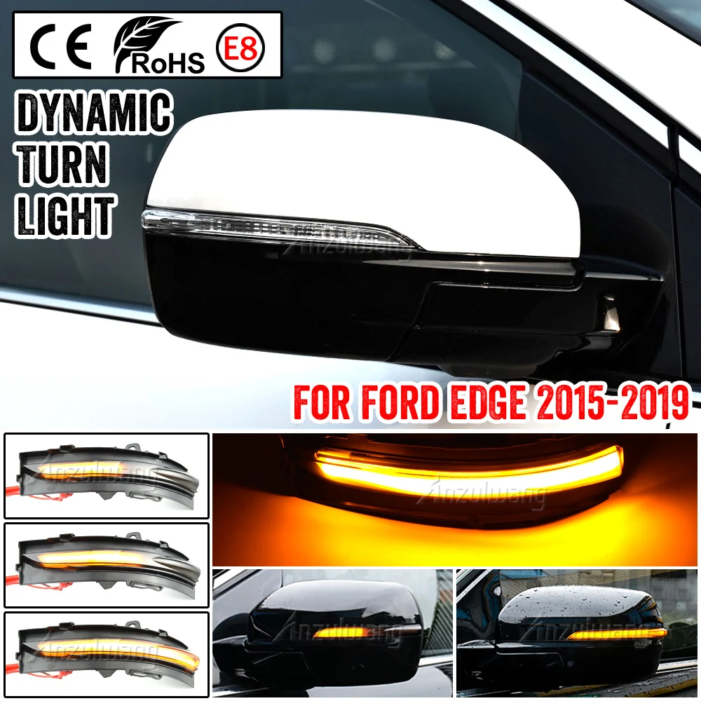 

For Ford Edge LED Dynamic Turn Signal Light Side Mirror Repeater Lamp Flowing Water Indicator Blinker 2015 2016 2017 2018 2019