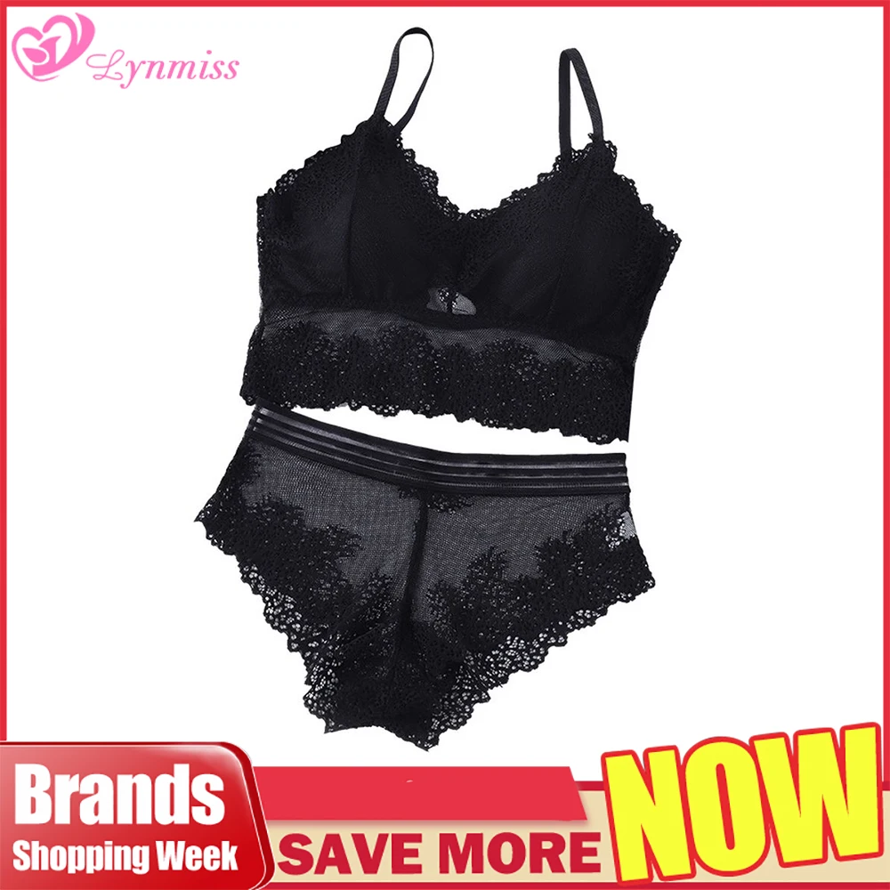 

Underwear Women's Bra Set Suit Sexy Lace Bra Seamless Bras Bralette Backless Thin Underwear Women Wire Free Bras Panty Set 2020
