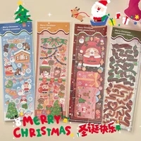1pc cartoon kawaii christmas decorative laser sticker diy scrapbooking happy planning diary stickers korean stationery gift
