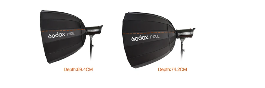 Портативный Godox P120L 120 см Глубокий параболический софтбокс Bowens крепление для студийная вспышка Speedlite отражатель Фотостудия софтбокс
