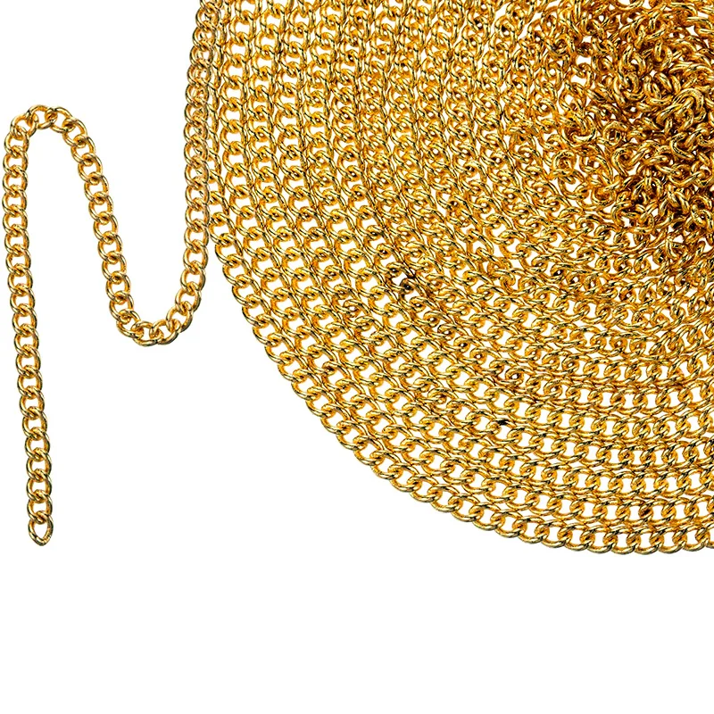 16 4 футов позолоченные/серебряные звенья Женская Ювелирная цепочка материалы для
