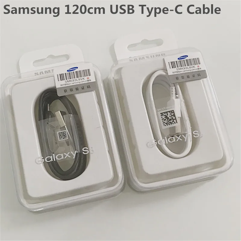 Оригинальный кабель Samsung USB2.0 типа C 120 см строка быстрой зарядки для Galaxy S9 S8 S10 Plus Note
