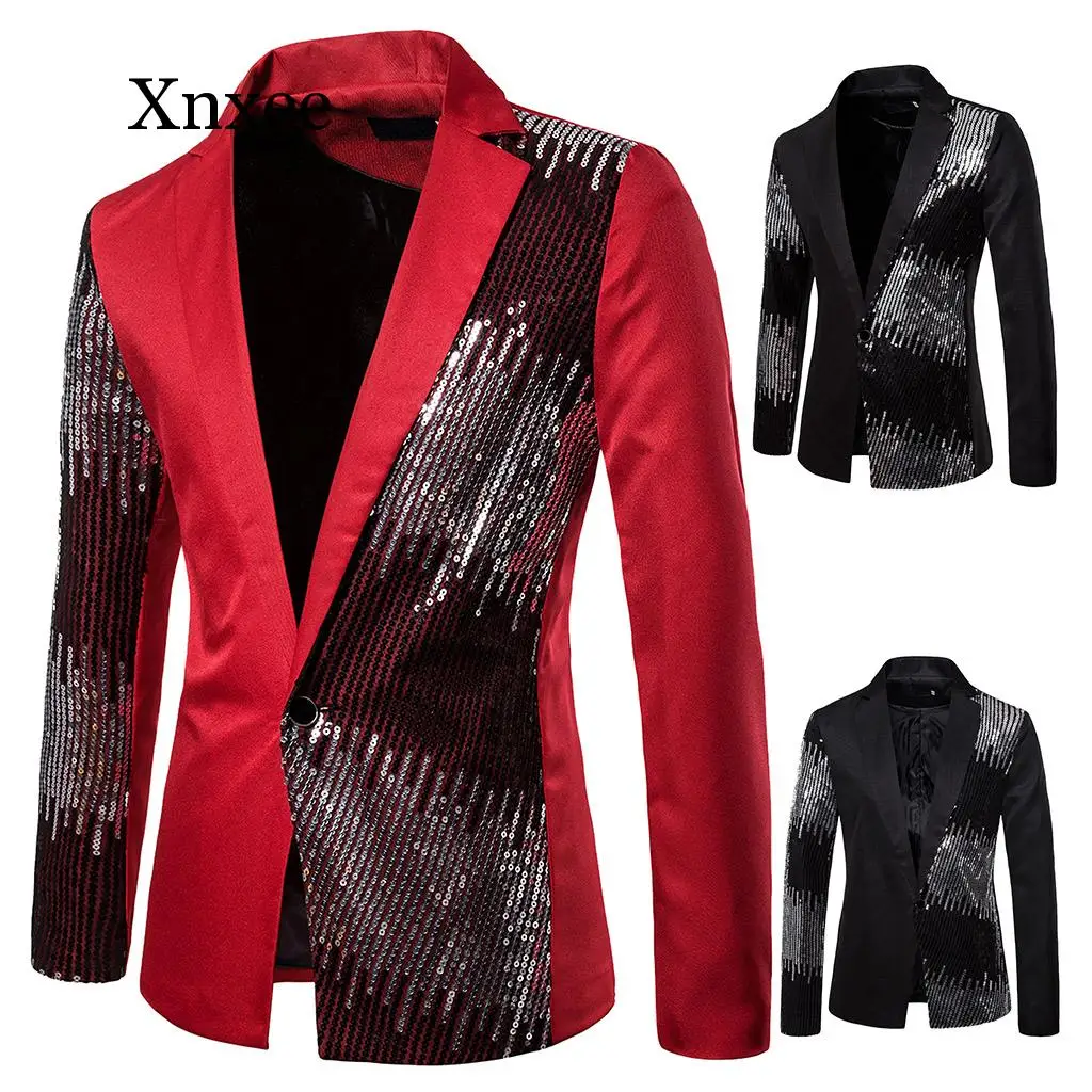 Блестящий золотистый блейзер для выступлений мужской пиджак ночного клуба и