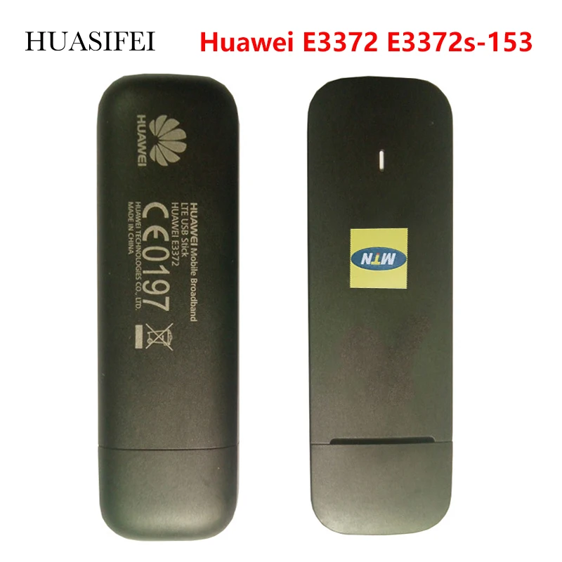 Unlocked Huawei E3372 E3372s-153 4G LTE 150Mbps USB Stick Dongle Modem Wifi Sim Card Modem 4g With 2pcs 5dbi CRC9 antenna