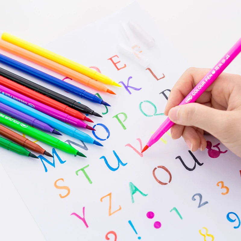 

New 12/18 Color/ Set Colorful Highlighter Pen Marker For School Kids Gift Line Drawing Colorful Diy Doodle Paint Pens Stationery