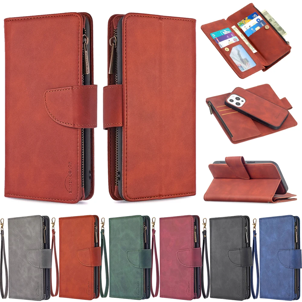 

Кожаный чехол-книжка на молнии для iPhone13 Pro Max, флип-чехол с магнитной застежкой, чехол для iPhone 13 Pro Max, 13 Pro, Mini