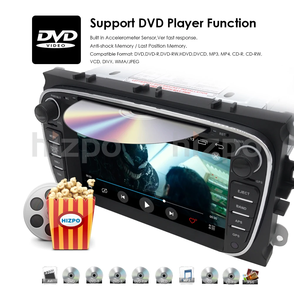 Двойной автомобильный DVD-плеер 2 Din GPS навигатор для Ford Focus Mondeo Galaxy 2007-2012G аудио