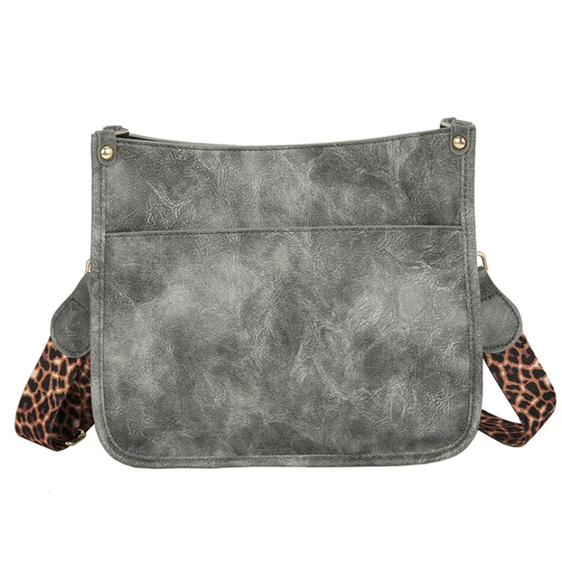 

2021 Vintage New Ladies Leopard Print Shoulder Strap Messenger Bag Retro Shoulder Bag Fashion Simple Pu Female Bag