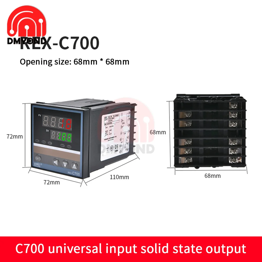 Умный регулятор температуры цифровой PID REX термопара SSR + SSR40DA 40 А Φ 220 В