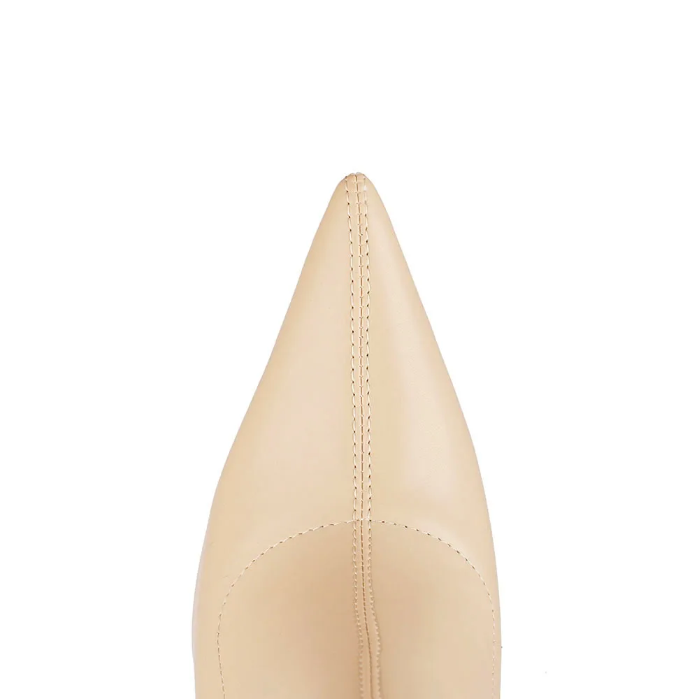 

Ladies Novelty Solid Color Shoes Plush In PU Pointed Toe Stiletto Euramerican Style Thigh High Boots Mujer Slip-on Winter Boots