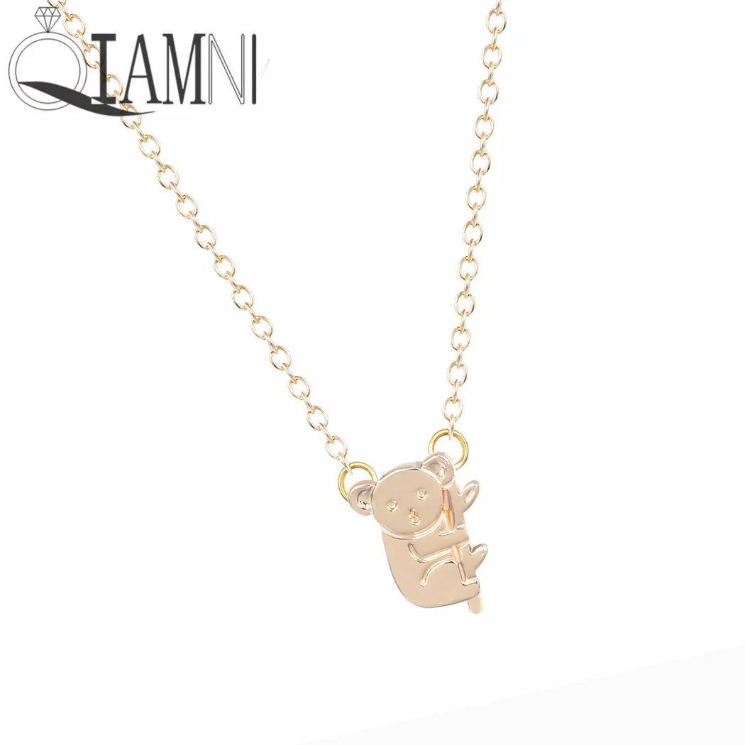 

QIAMNI милая Коала подвеска с фигуркой животного австралийская коала медведь лесной чокер ювелирные изделия День рождения подарок женский ша...