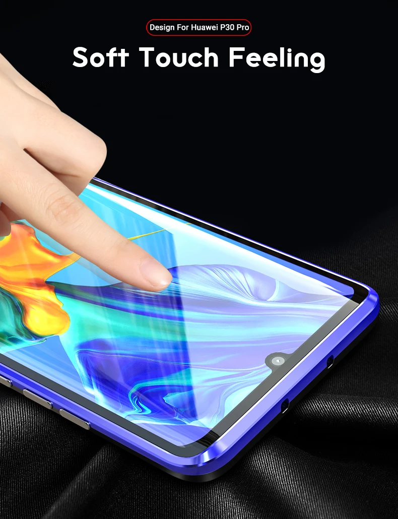 Двухсторонний стеклянный прозрачный Магнитный чехол для huawei P30 Lite светильник Pro P 30 чехол s 360 ° Защитный металлический бампер Магнитный чехол