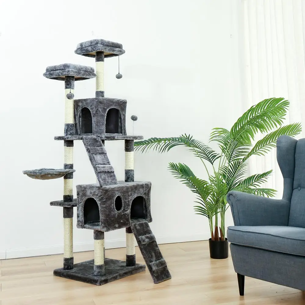 Домик для домашних питомцев h175см Когтеточка котят лазанье по дереву мебель