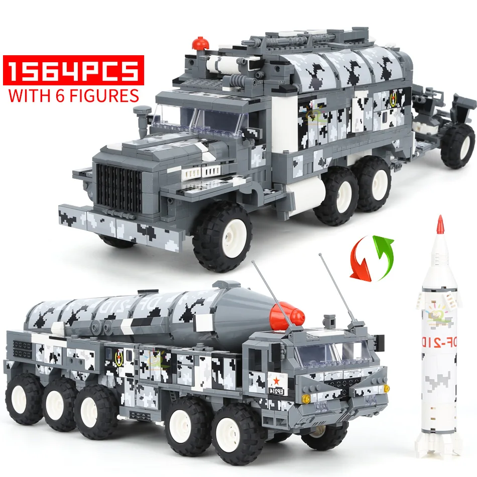 

1564pcs Dongfeng-21D Missile Car Building Blocks Armored Vehicle Weapon Soldiers Figures Chariot Bricks Toys Child