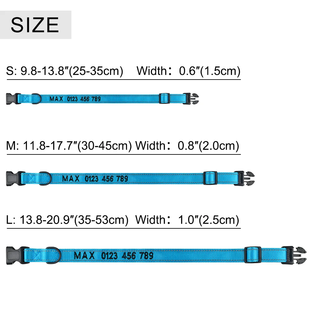 Регулируемый нейлоновый ошейник Airuidog для собак персонализированный вышитый