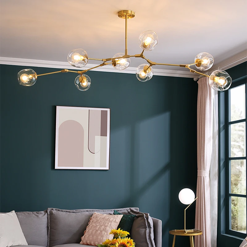 Современный подвесной светильник скандинавский 4 цвета стеклянный для