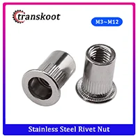 M3 M4 m5 m6 m8 m10 m12 оцинкованные гайки из углеродистой стали с накаткой Rivnut с плоской головкой заклепки с резьбой