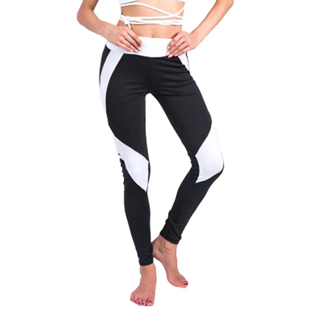 

Women Yoga Pants Fashion Patchwork Breathable Fitness Athletic Leggings Stretchy Skinny Bottoming Trousers for Gym Sports