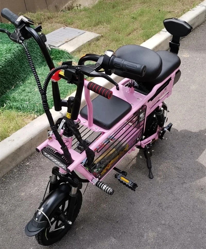 

Adult Electric Bicycle 2 Wheels Electric Bicycles 12'' 48V 350W White/Red/Pink/Black Portable Electric E-Bike Detachable Battery