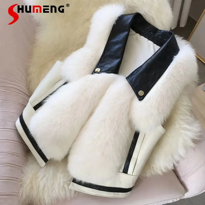

2021 Autumn New Woman Sleeveless Imitation Fox Fur Vest Coat Fashion Winter Women's Short Slimming Slim Waistcoat Jacket Women