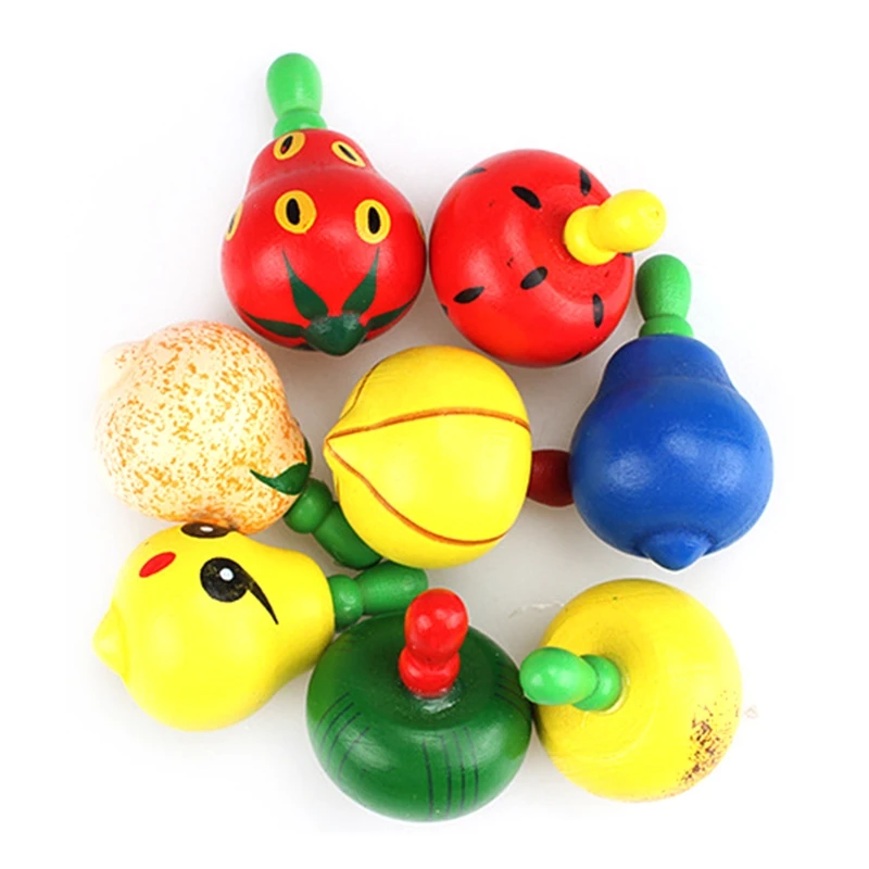 

87HD 24pcs/set Kindergarten Wooden Colorful Fruit Top Children Early Education Puzzle Toy Parent-Child Interactive Games Toys