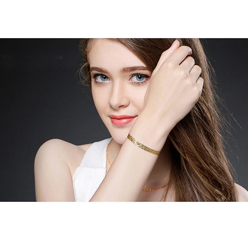 Высококачественный трехцветный браслет AU750 из настоящего золота 18 К женский С