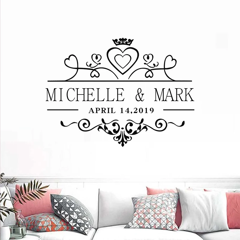 Современная виниловая напольная наклейка сделай сам из ПВХ с именем и датой