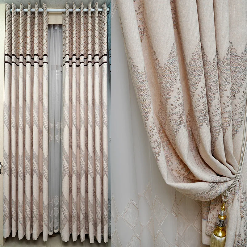 

2022 Living Room Bedroom Blackout Chenille Curtains Modern Minimalist Nordic Curtains Sound Insulation Insulation Custom Curtain