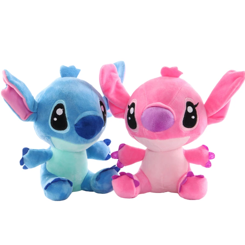 

New Disney 20cm Lilo & Stitch Couples Cartoon Anime Stuffed Plush Sleeping Dolls Pendant Toys Boys and Girls Kids Birthday Gift