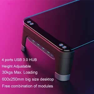 Подставка для монитора, ноутбука, 4 порта, usb-хаб дюйма, с поддержкой быстрой зарядки, 600 л