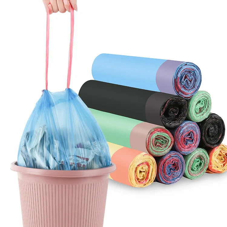 

Household Thickened Garbage Bag Point-Breaking Portable Garbage Bag Automatic Closing Kitchen Drawstring Drawstring Garbage Bag