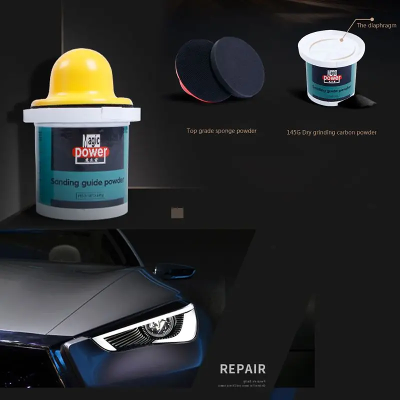 

B9HB 150g Black Dry Guide Coat Powder Shows Imperfections & Scratches on Paint