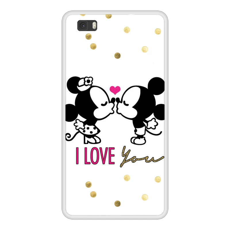 Case for Huawei P8 P 8 Lite Soft Silicone TPU Mickey Minnie Painted Cover Coque ALE L21 Phone |