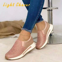 spring autumn plus size casual single shoes womens loafers womens flat shoes hollow breathable comfortable womens shoes 35 43